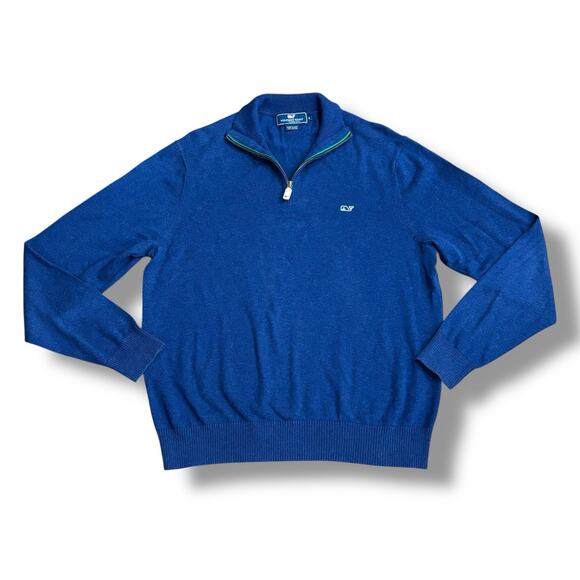 Vineyard Vines Men’s Size S Blue 1/4 Zip Pullover Cotton Sweater Classic Preppy - Picture 1 of 7
